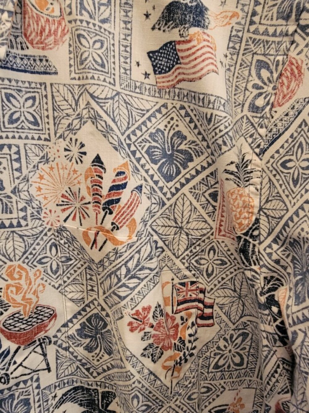 Reyn Spooner Independence Day Tropical Shirt - XL - Picture 3 of 6